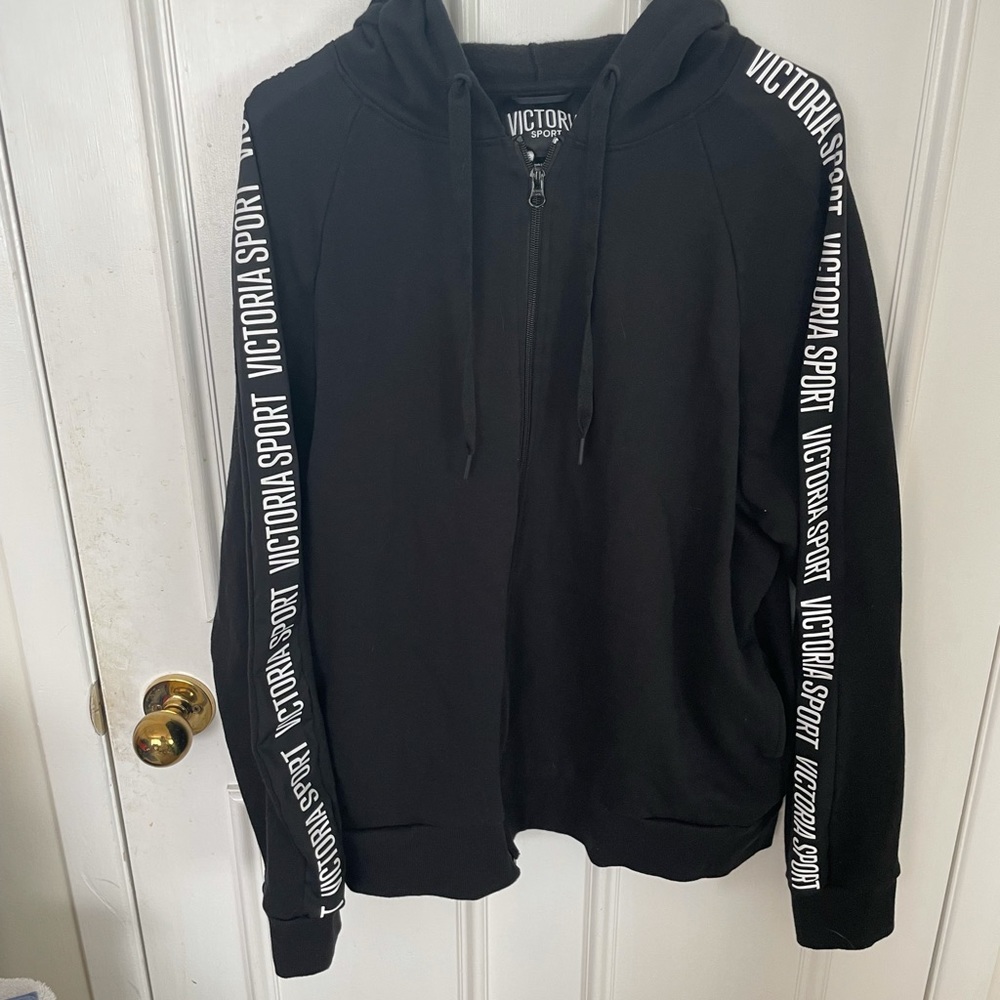 Victoria's Secret Sport Black Logo-Trim Hoodie - XL